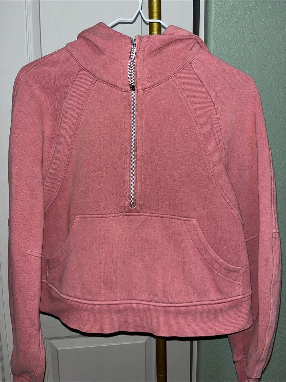 lululemon athletica Dusty Rose Half-Zip Scuba Cropped Sz XS/Small